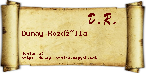 Dunay Rozália névjegykártya